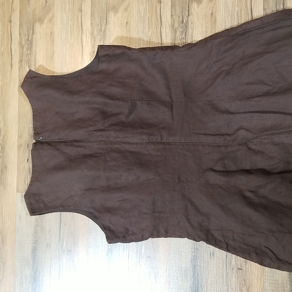 ISAAC MIZRAHI for TARGET Brown Embroidered Linen Shift Dress - Picture 6 of 14